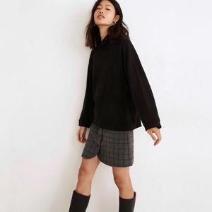 Madewell Women's Brushed Herringbone Jacquard Turtleneck Top Size Small